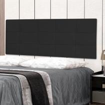 Cabeceira Painel Queen 1,60m Roma Material Sintético Preto SKY MOBILE
