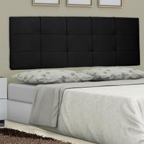 Cabeceira Painel Queen Lia Slim 160 Cm Suede Preto