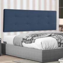Cabeceira Painel Solteiro 0,90m Berlim Suede Azul Marinho SKY MOBILE