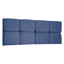 Cabeceira Painel Solteiro 0,90m Nina Suede Azul Marinho - Pallazio