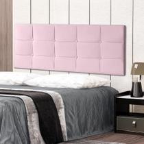 Cabeceira Painel Solteiro 0,90m Roma Suede Rosa Bebê SKY MOBILE