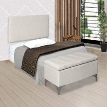 Cabeceira Painel Solteiro Estofada Para Cama Box 90cm Iza Com Espuma D28