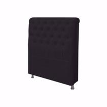 Cabeceira Para Box Casal 140 cm Livia Suede Preto - DL Decor