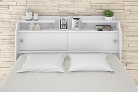 Cabeceira para box casal Queen 1,58 Branco Preto Framar Elisa Cabeceira para box casal Queen 1,58 Branco Preto Framar Elisa