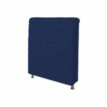 Cabeceira Para Box Solteiro 90cm Livia Suede Azul Marinho - DL Decor