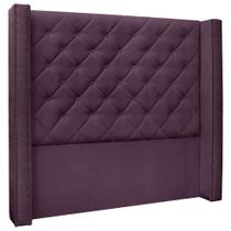 Cabeceira Para Cama Box 140 cm Lisboa Veludo Violeta - CasaePoltrona