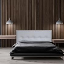 Cabeceira para Cama Box Botone Almofadada Branco Painel Durasi 05 195 x 60 RBL Cabeceira para Cama Box Botone Almofadada Branco Painel Durasi 05 195 x 60 RBL