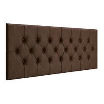 Cabeceira Para Cama Box Casal 1.38 Painel Suspenso Estofado Com Capitonê Dobrável Manoela Cor Marrom BMD