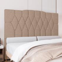 Cabeceira Para Cama Box Casal 140 cm Amanda Linho Bege I02 - D'Rossi Cabeceira Para Cama Box Casal 140 cm Amanda Linho Bege I02 - D'Rossi