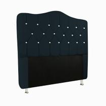 Cabeceira Para Cama Box Casal 1,40 cm com Botão Strass Capitone Estofada Atena