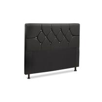 Cabeceira Para Cama Box Casal 140 cm França material sintético Preto - JS Móveis