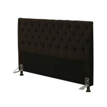 Cabeceira para Cama Box Casal 140cm Cristal Suede Chocolate - JS Móveis