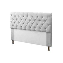 Cabeceira para Cama Box Casal 140cm Mirage c/ Capitonê Suede Branco - Dl Decor