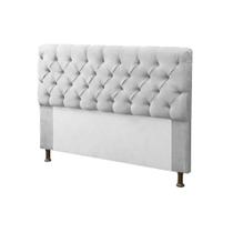 Cabeceira para Cama Box Casal 140cm Mirage c/ Capitonê Suede Branco - LM DECOR