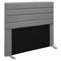Cabeceira Para Cama Box Casal 140cm Rubi D10 Suede Cinza - Mpozenato Cabeceira Para Cama Box Casal 140cm Rubi D10 Suede Cinza - Mpozenato