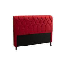 Cabeceira Para Cama Box Casal 160 cm Miami Suede Amassado Vermelho - JS Móveis