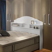 Cabeceira Para Cama Box Casal 2 Nichos Evelyn 100% MDF Branca