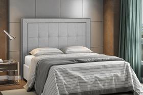 Cabeceira para Cama Box Casal Bella Linho Cinza Quale Quale