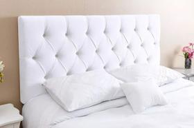 Cabeceira para Cama Box Casal Captonê Tecido Suede Branco Veneza Estofados