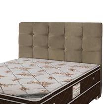 Cabeceira Para Cama Box Casal Clean 1400mm Suede Marrom Taupe - Luma