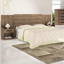 Cabeceira para Cama Box Casal Com 2 Mesas de Canto Rústico Cabeceira para Cama Box Casal Com 2 Mesas de Canto Rústico