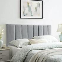 Cabeceira para Cama Box Casal Estofada Madri 1.40m Linho Expressa Móveis