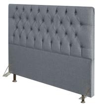 Cabeceira Para Cama Box Casal King 193cm Diamante D10 Linho Cinza - Mpozenato Cabeceira Para Cama Box Casal King 193cm Diamante D10 Linho Cinza - Mpozenato