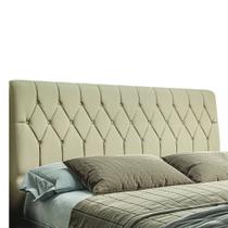 Cabeceira Para Cama Box Casal/King Istambul Dobuê 1.95m Com Capitonê Suede Bege Cabeceira Para Cama Box Casal/King Istambul Dobuê 1.95m Com Capitonê Suede Bege