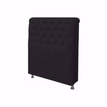 Cabeceira Para Cama Box Casal Quenn 160 cm Livia Suede Preto - DL Decor