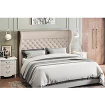 Cabeceira para Cama Box Casal Toronto Linho Bege/material sintético Marron Quale Quale