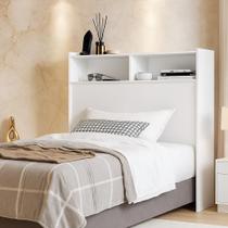 Cabeceira Para Cama Box de Solteiro 0,90 Melissa com Nichos e prateleiras Moderna compacta - Mini Me Artigos