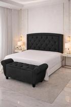 Cabeceira Para Cama Box Estofada Veneza Com Pés e Bau Recamie 140cm