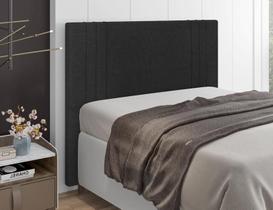 Cabeceira Para Cama Box Ferrara Solteiro 0,90cm Linho Preto - FdECOR