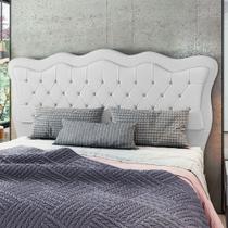 Cabeceira Para Cama Box King 193 cm Eliza material sintético Branco I02 - D'Rossi Cabeceira Para Cama Box King 193 cm Eliza material sintético Branco I02 - D'Rossi