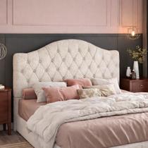 Cabeceira para Cama Box King 195cm Balence Bouclé Off White - Sallar Home