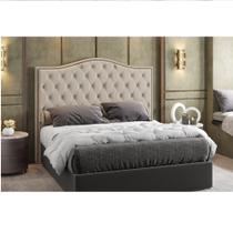 Cabeceira para Cama Box King Alice Linho Bege Qualé Qualé