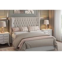 Cabeceira para Cama Box King Aurora material sintético Pérola Quale Quale