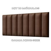 Cabeceira Para Cama Box King Modulada material sintético 200x60cm Para Colar Na Parede - E-NOVA MÓVEIS