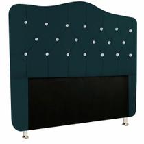 Cabeceira Para Cama Box King Size 195 cm Atena Estofada Botão Strass Espuma Prorelax