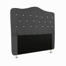 Cabeceira Para Cama Box King Size 1,95 cm com Botão Strass Capitone Estofada Atena