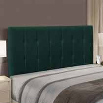 Cabeceira para Cama Box King Size 200 x 112 Cm Londres Estofada Suede Verde - SóSofá