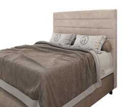Cabeceira Para Cama Box Napoli Casal 1,40cm Veludo Bege - FdECOR