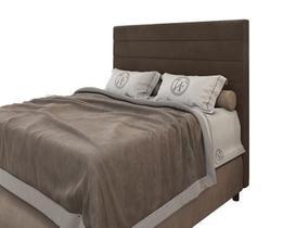 Cabeceira Para Cama Box Napoli Casal 1,40cm Veludo Marrom - FdECOR