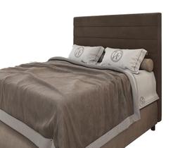 Cabeceira Para Cama Box Napoli Queen 1,60cm Veludo Marrom - FdECOR