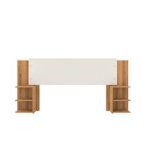 Cabeceira para Cama Box Painel dividido em 2 Partes com Prateleiras como Apoio de Cama Reajustável para 3 medidas de Colchão Cor Nature/Off white - Fabrimóveis