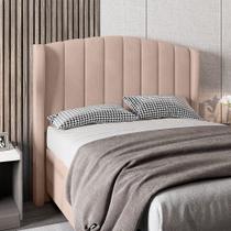 Cabeceira Para Cama Box Queen 160 cm Angel Veludo Bege I02 - D'Rossi