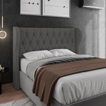 Cabeceira Para Cama Box Queen 160 cm Beatriz Linho Cinza I02 - D'Rossi