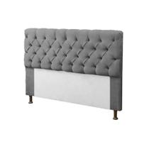 Cabeceira para Cama Box Queen 160cm Mirage c/ Capitonê Suede Cinza - LM DECOR