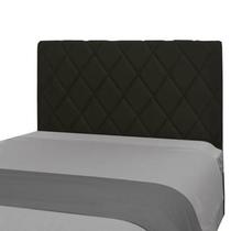 Cabeceira para Cama Box Queen 160m Lotus Nobuck Negro Bordado - Luma