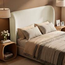 Cabeceira Para Cama Box Queen Size Liah 160cm Bouclê Bege - Desk Design
